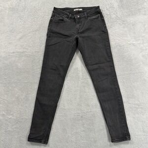 Levi's 535 Jeans Women 29 Black Super Skinny Black Denim Stretch Casual